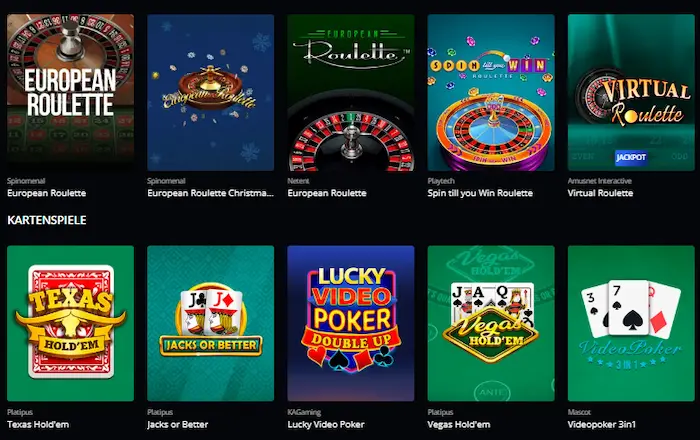 Casino Spiele & Wetten table